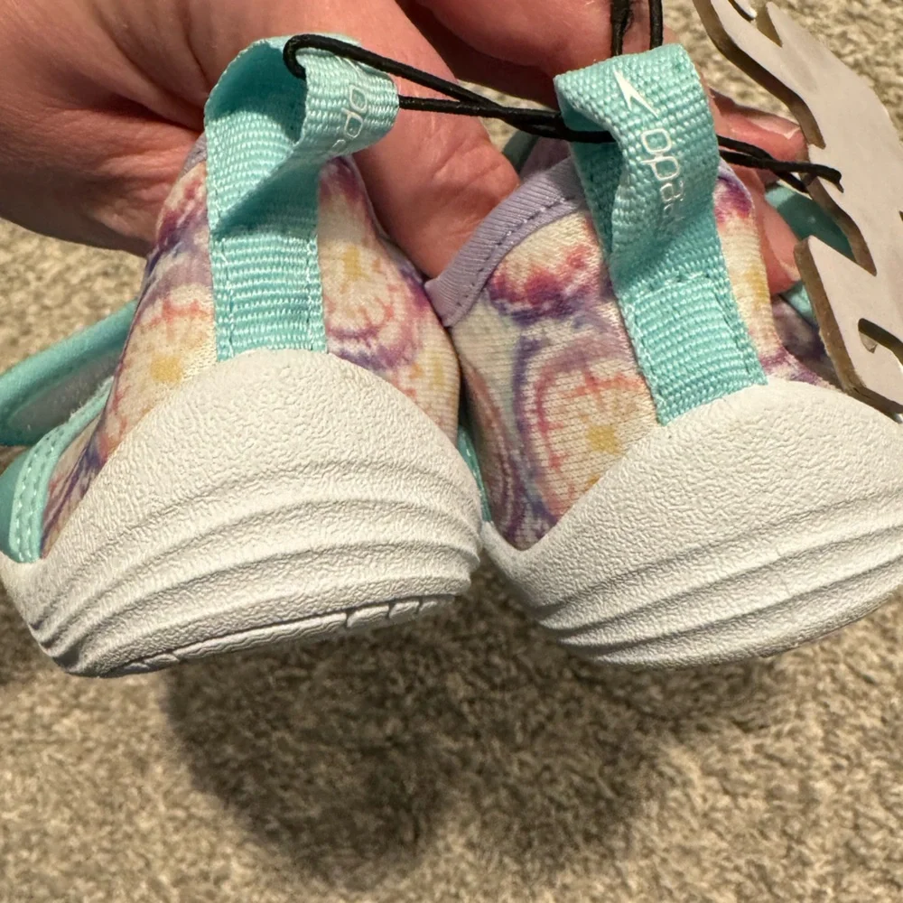 Speedo Surfwalker Purple & Teal Velcro Size Large 9-10 Toddler Girl Water Shoes